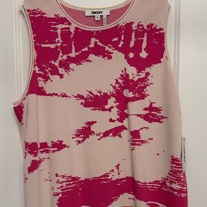 DKNY top in cream and pink
